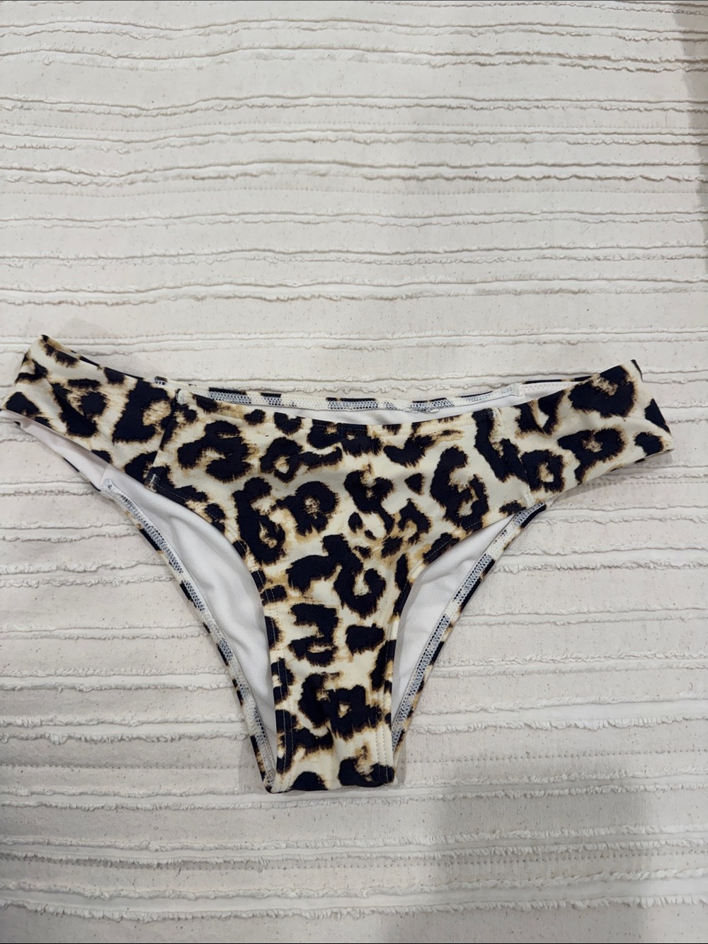 Abercrombie & Fitch Leopard Print Bikini Bottoms in Black, Cream, Brown